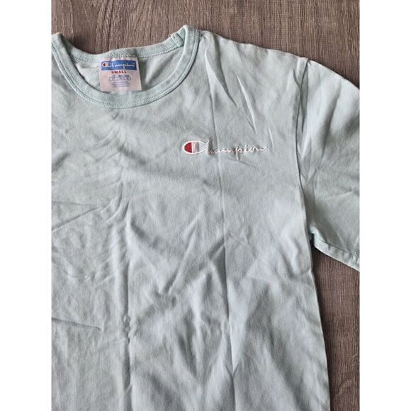 VTG Champion Heavy Cotton Short Sleeve T-Shirt Embroidered Logo Size Small USA - Picture 2 of 8